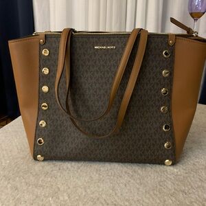 Michael Kors Brown and Tan Tote Bag